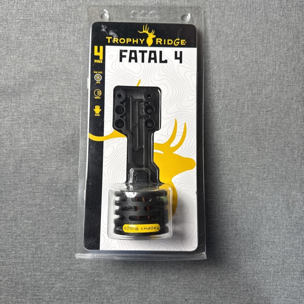 Trophy Ridge Fatal 4 Ambidextrous Hunting Bow Sight 4 -Pin, .019" Pins, Unopened